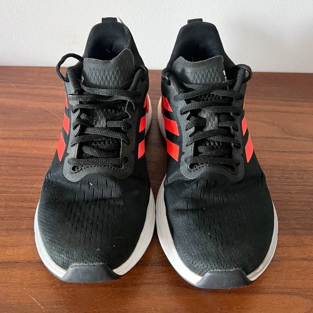 Adidas Response Super Running Shoes Black Solar Red Boost Men's Size 8 FZ1975